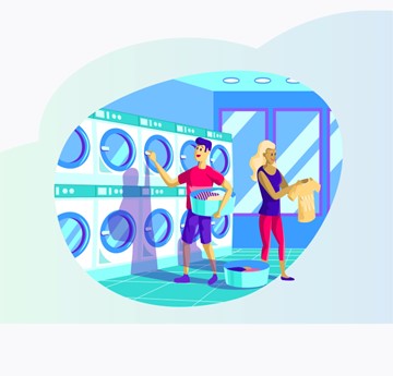 Washing machine and clothes clipart