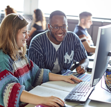 Students at computer screen