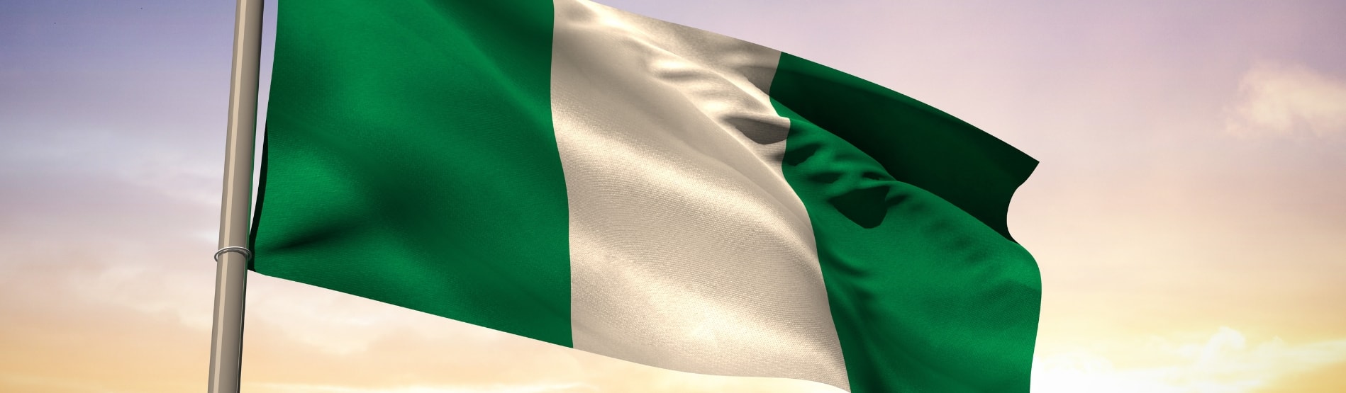 Nigerian Flag blowing in the breeze.