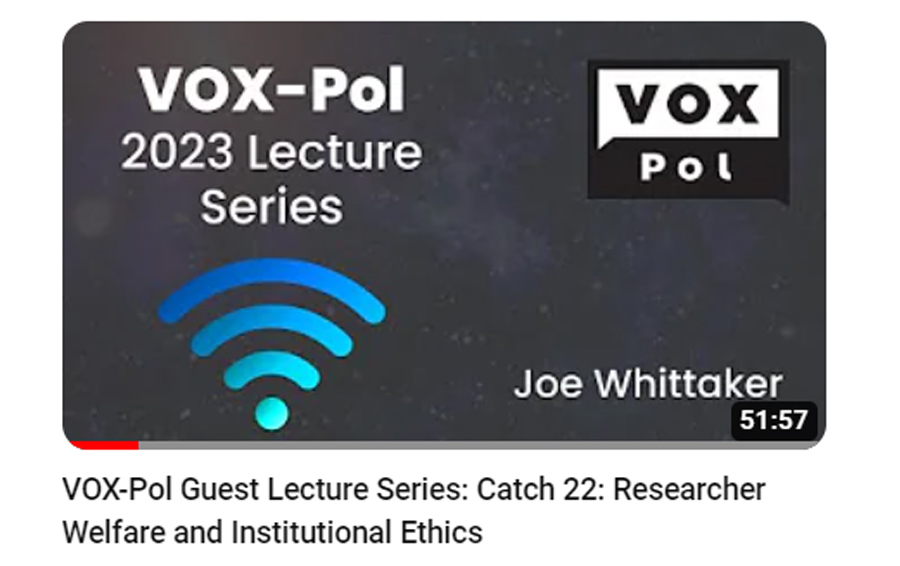 A thumbnail of the VOX-Pol guest lecture series branding