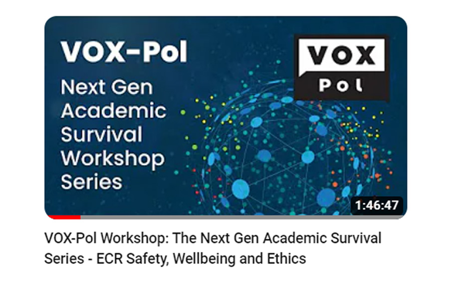 A thumbnail of the event branding for the workshop, hosted by VOX-Pol