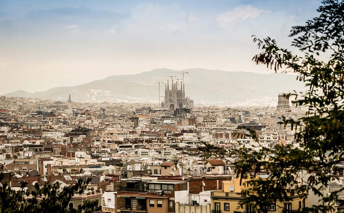 a panoramic view of barcelona