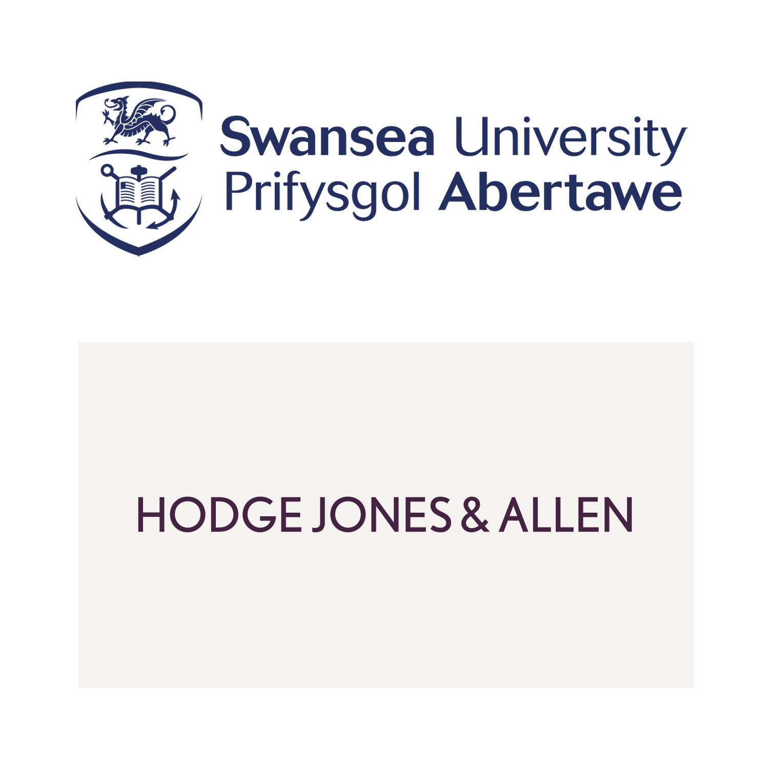 Swansea University and Hodge, Jones and Allen logos