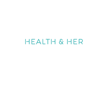 Health & Her logo in green on white background
