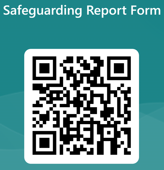 This is the QR code to link you to the safeguarding reporting form.