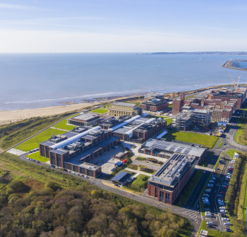 Arial photograph of the Bay Campus