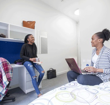 Photograph of a medium ensuite room on the Bay Campus