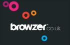 borwzer text on black background with multicoloured circles all around