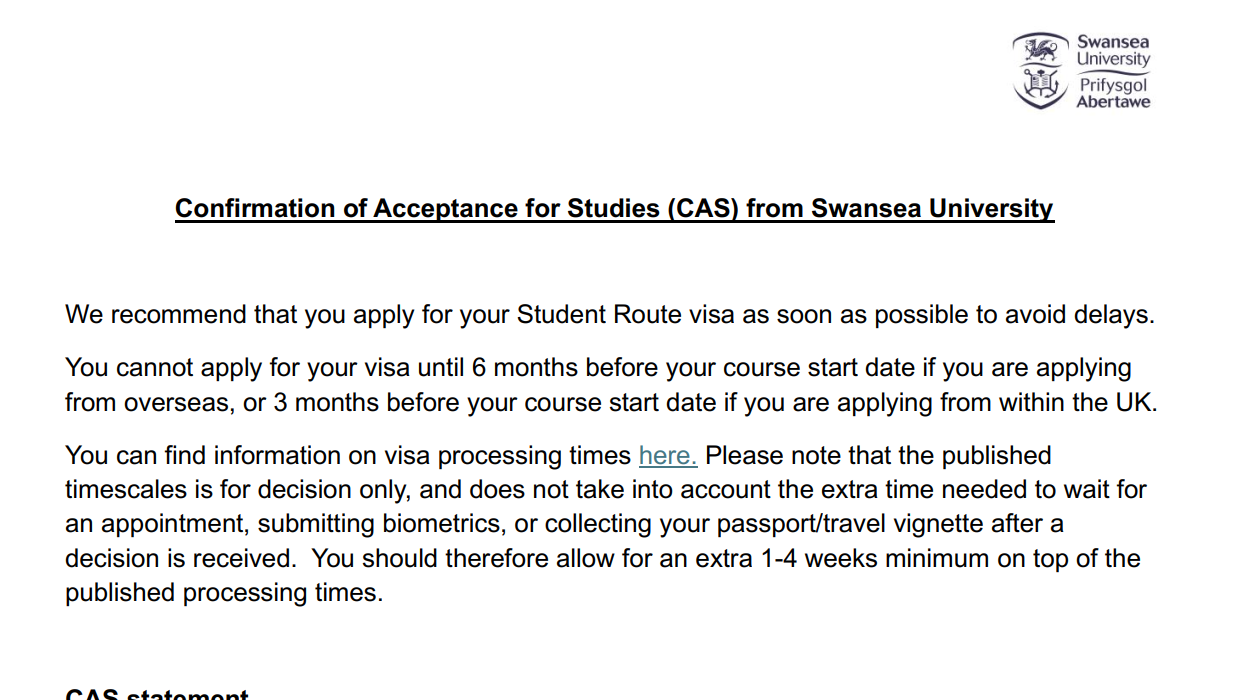 CAS Information Document