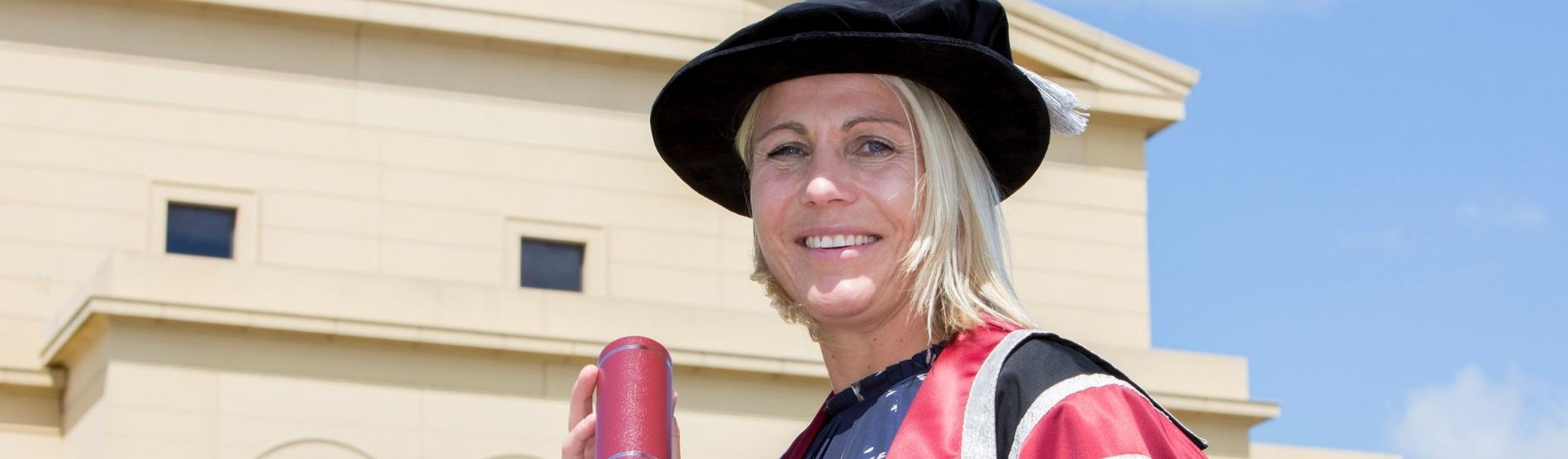 Sarah Powell with her honorary degree.