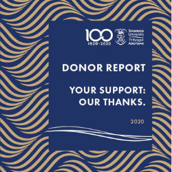 A picture of the Report to Donor 2020 cover. | Your Support. Our Thanks