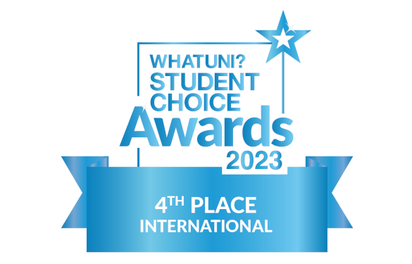 WhatUni 2023 International Top 10 Logo