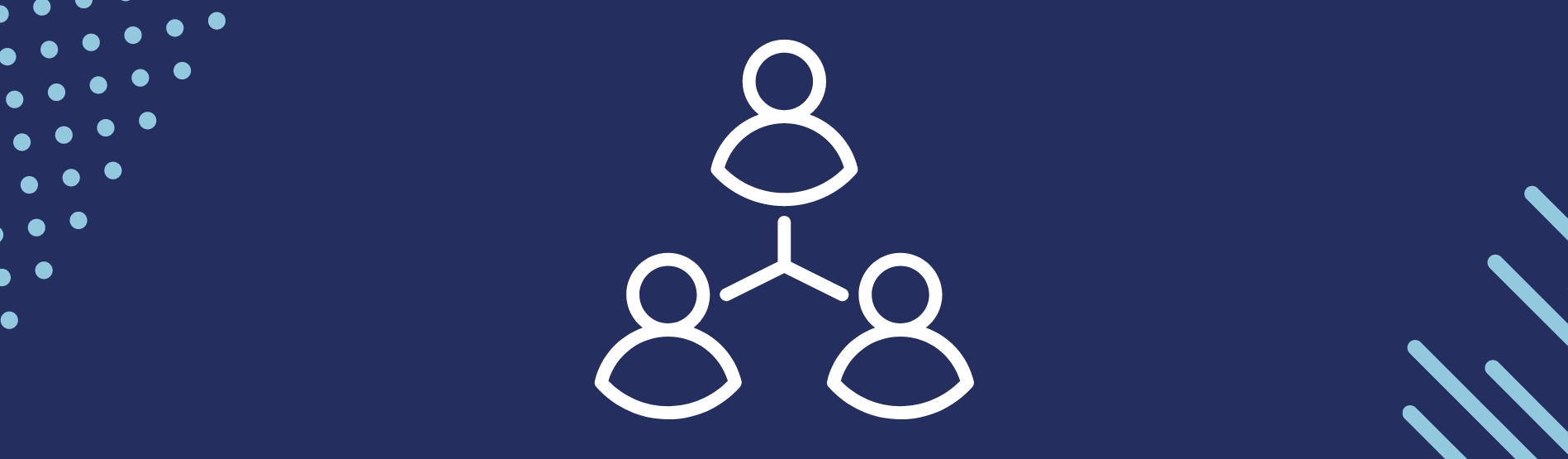 Icon of the 3 people connected or linked together