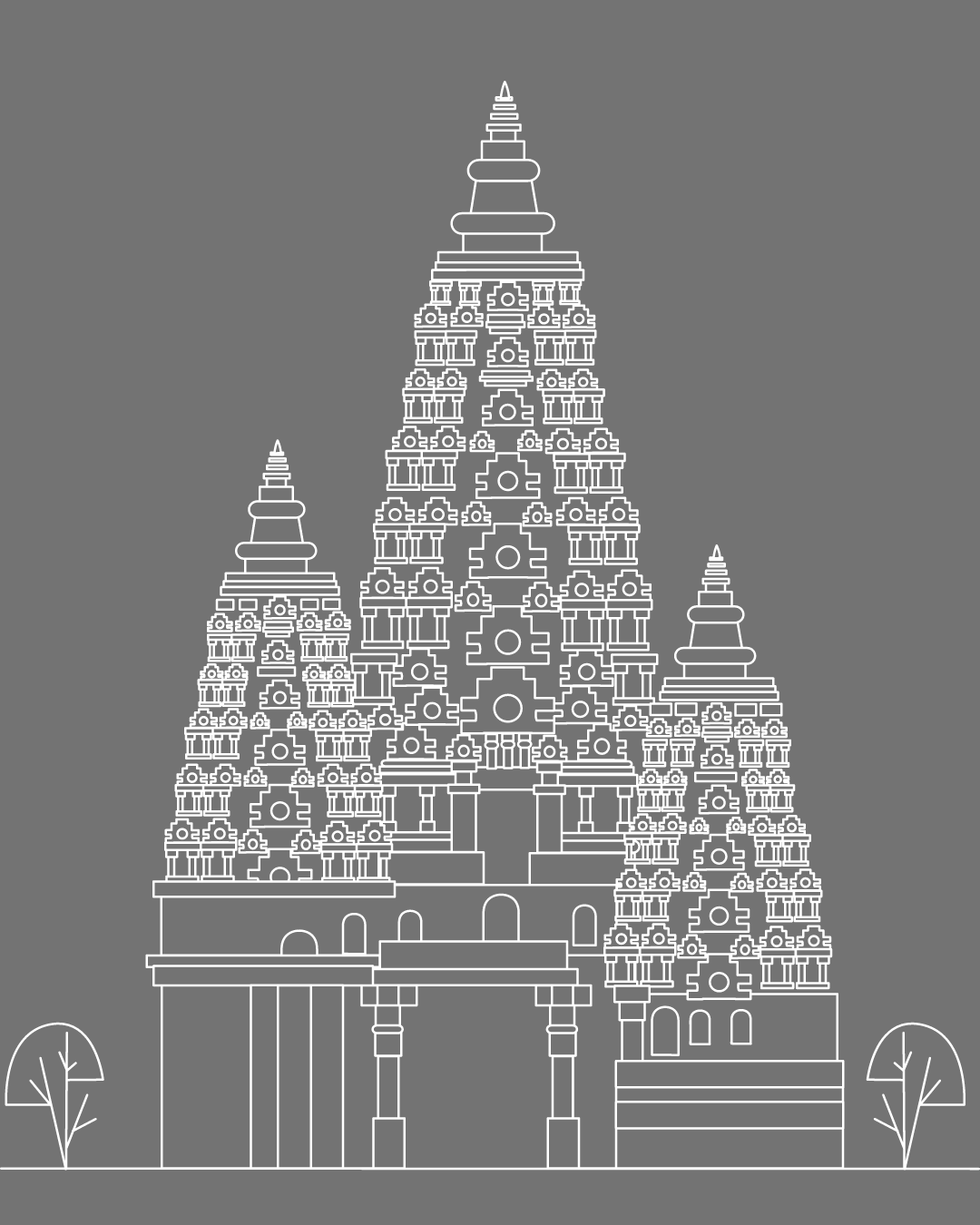 Drawing of a temple