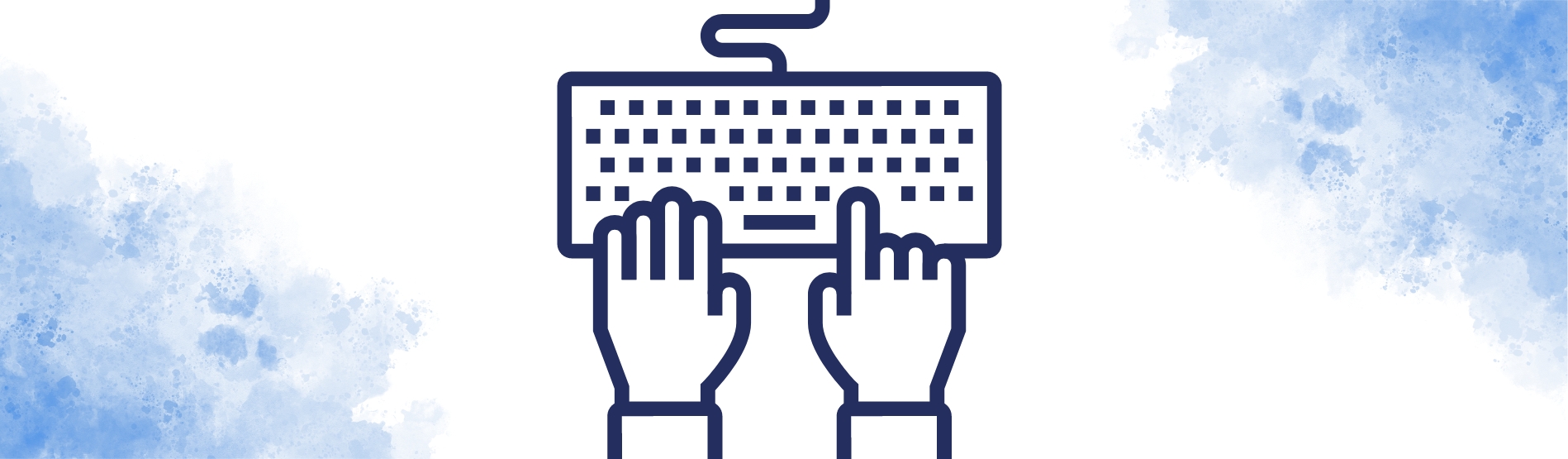 Icon of hands typing on a keyboard