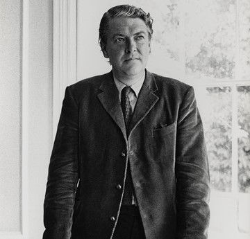Black and white image of Kingsley Amis