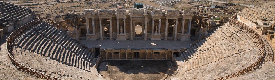 image of the ruins of ancient amphitheater in hierapolis