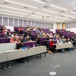 An image of students in a lecture theatre.