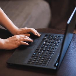 An image of someone typing on a laptop.