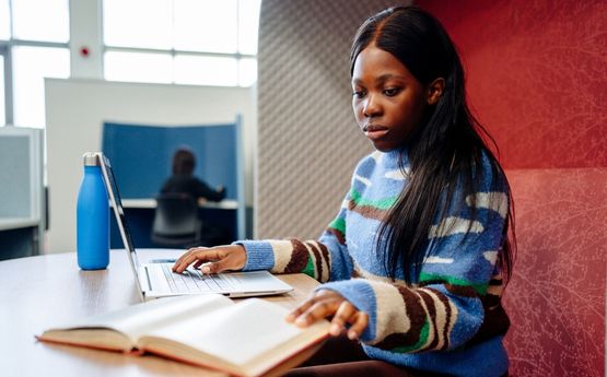 Student on laptop.