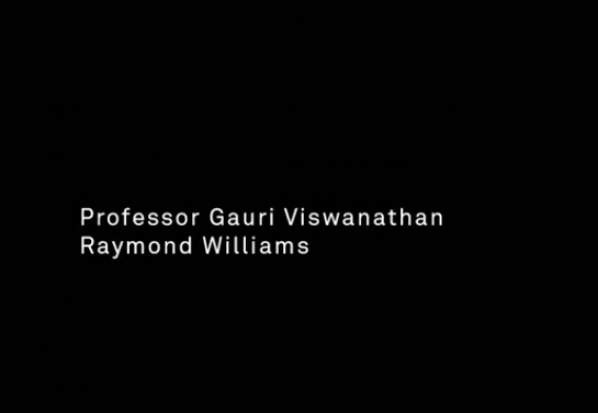 This is an image from the Yr Athro Gauri Viswanathan yn trafod Raymond Williams presentation