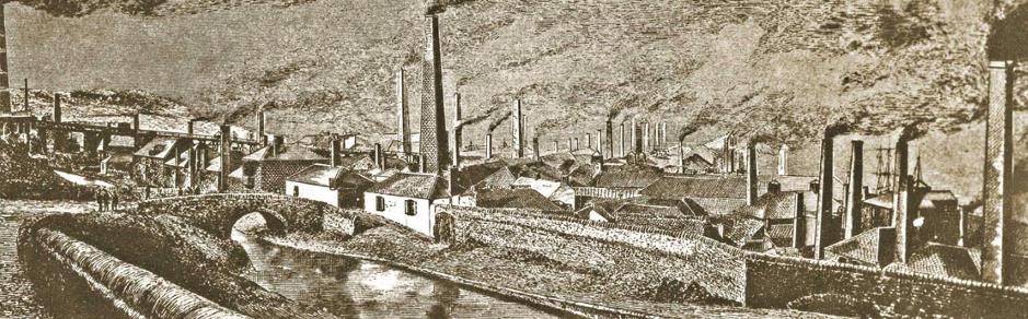 Old depiction of Hafod Copperworks. 