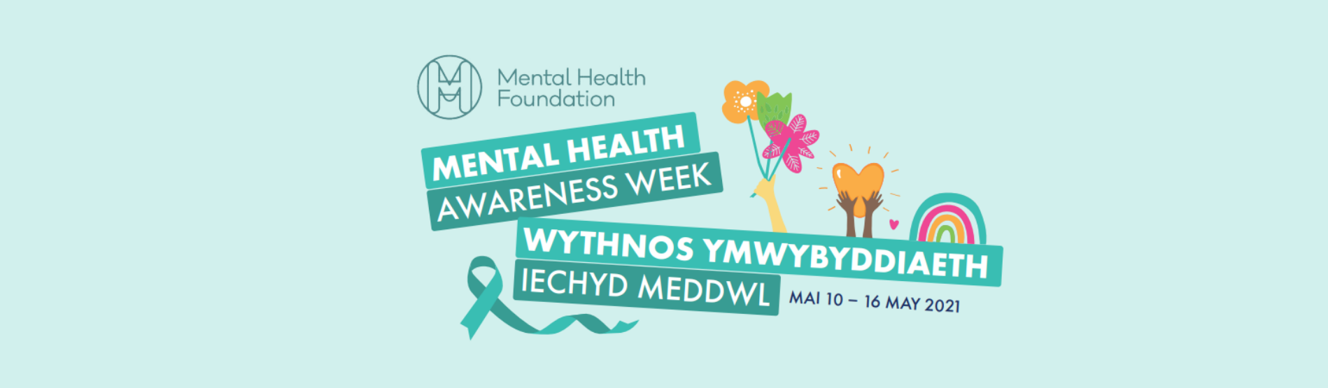 mental health awareness week banner in pain blue