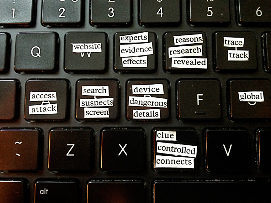 Keyboard with key words on stickers