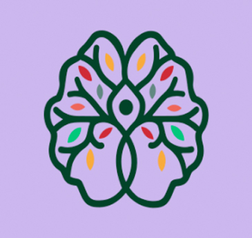 A colourful design with leaves and branches