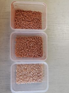 Plastic pellet samples. 