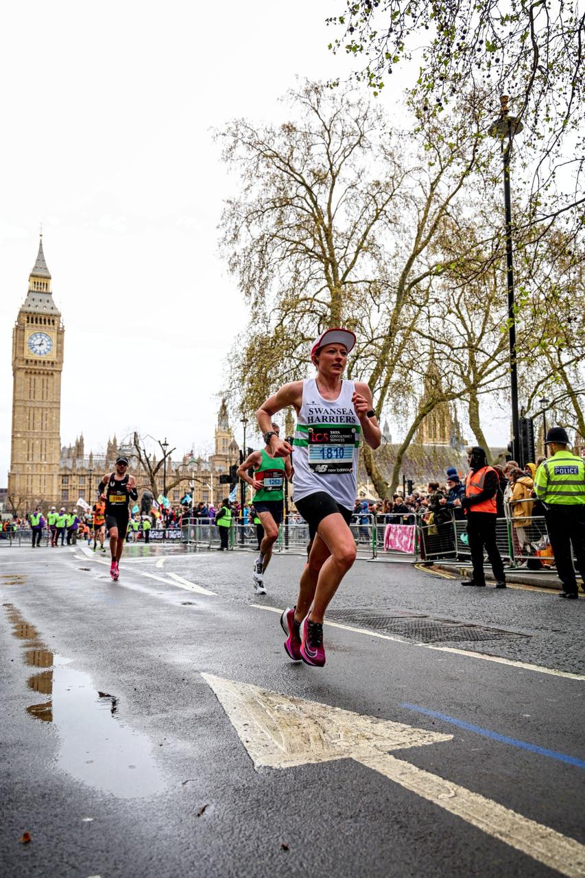 Emily running the London Marathon.