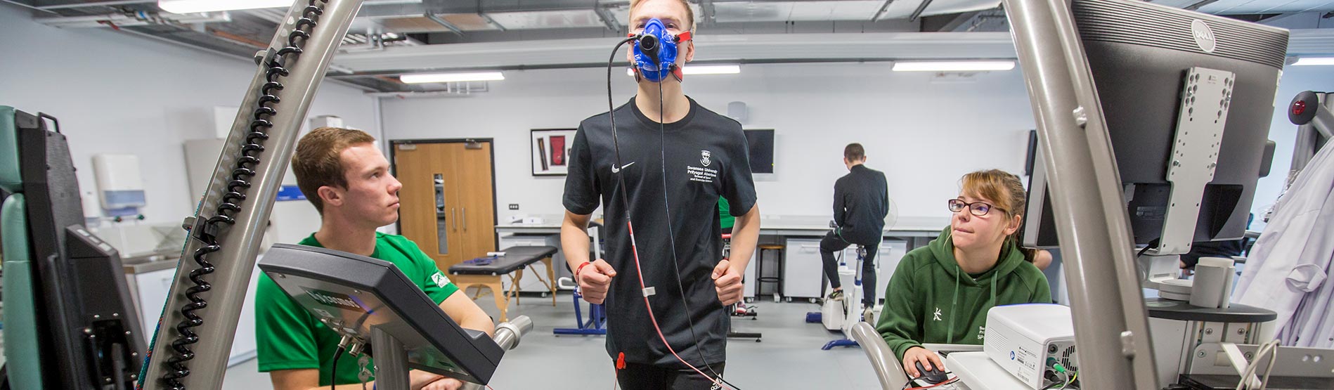 Sport science students and equipment 