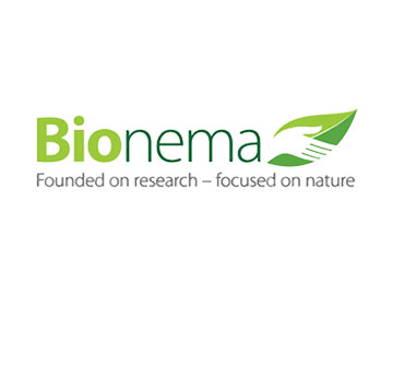 Logo Bionema mewn gwyrdd ar gefndir gwyn