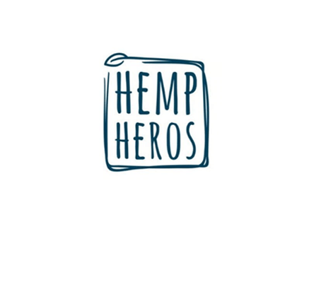 Hemp Heros logo black text on white background