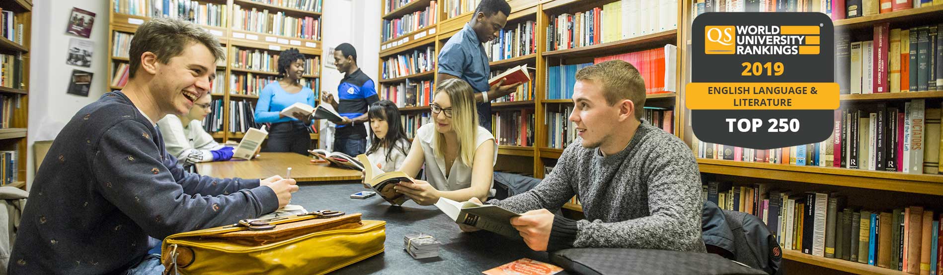 An image of students in the library