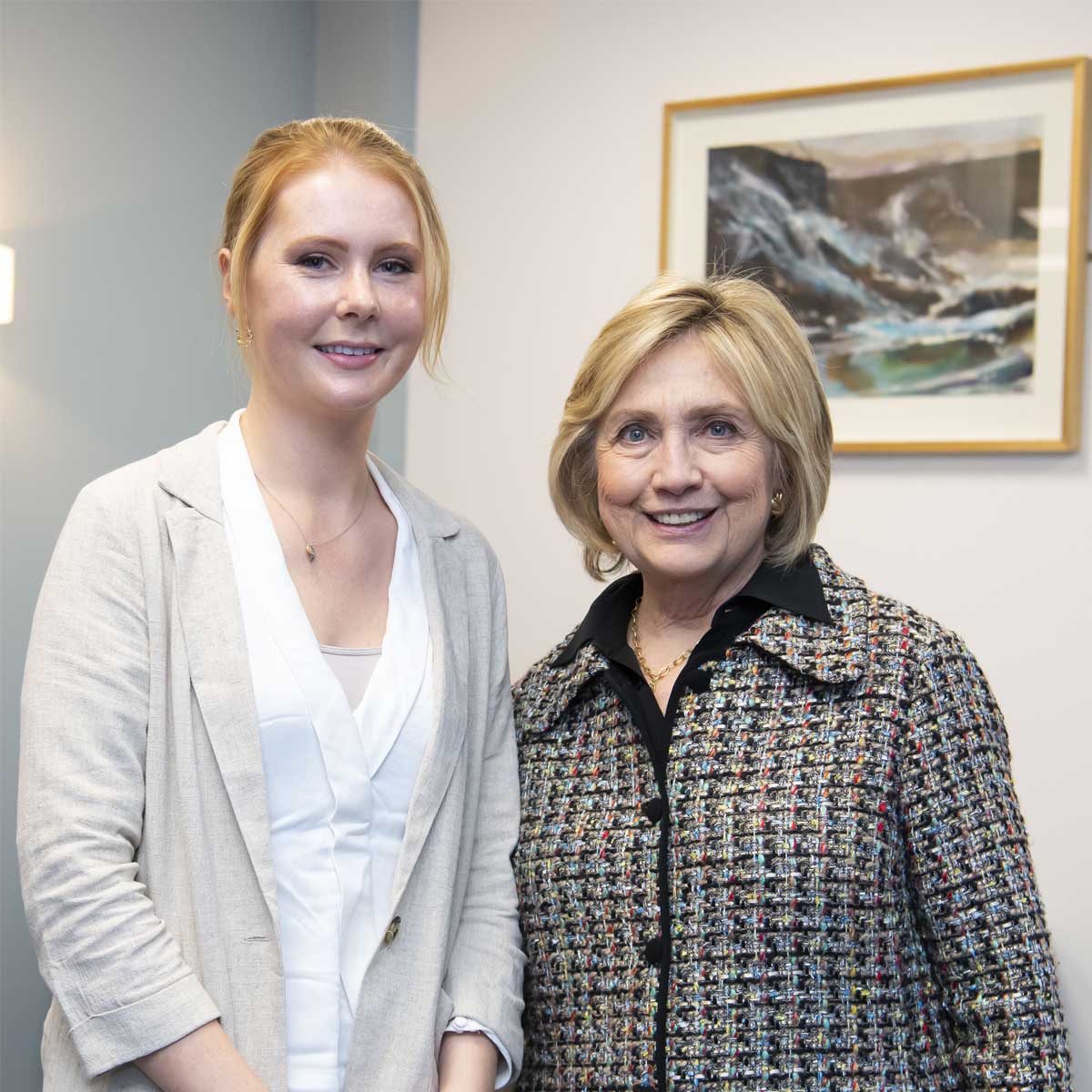 Angharad with Hillary Clinton