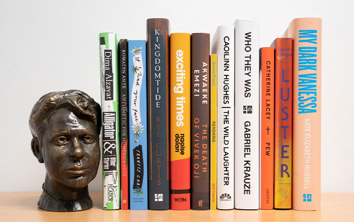 The 12 longlisted books with Dylan Thomas bust