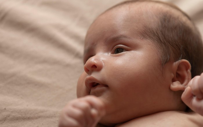 Agos o fabi yn gorwedd ar wely