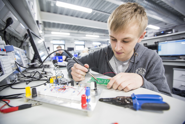 Electrical student soldering