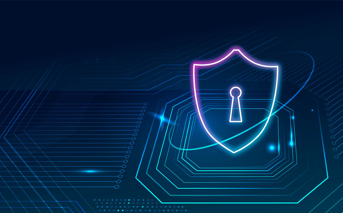 A digital pad lock graphic