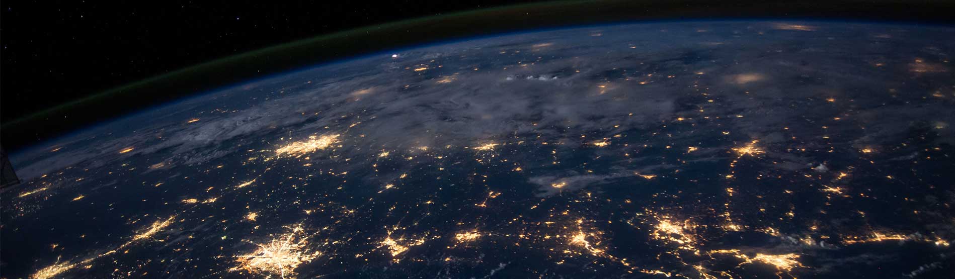 Image of earth at night with lights on