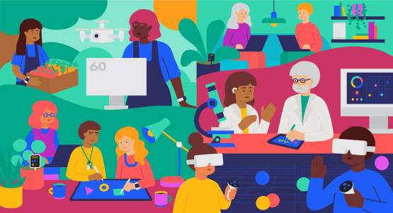 A graphical illustration of people.