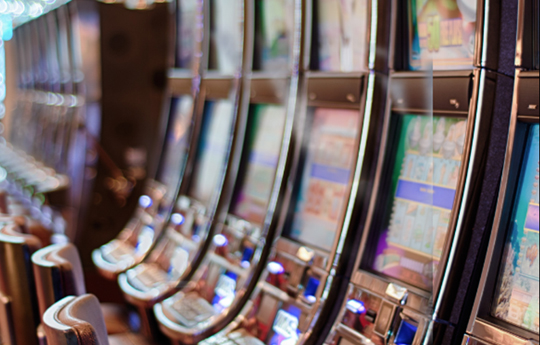 Image of a slot machine in a casino 