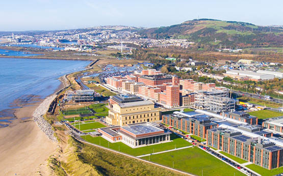 overhead shot of Swansea University's Bay Campus