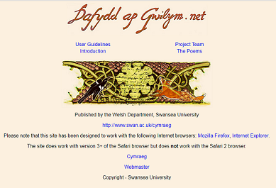 Screenshot of dafyddapgwilym.net