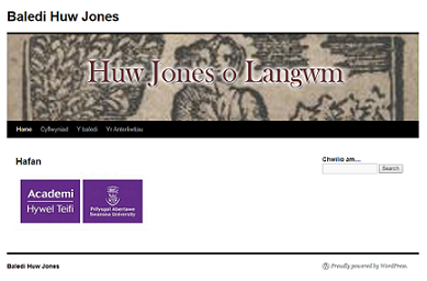 Screenshot of Baledi Huw Jones homepage