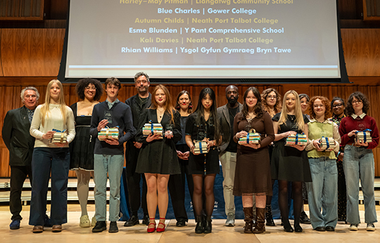 Winners and shortlisted authors on the stage