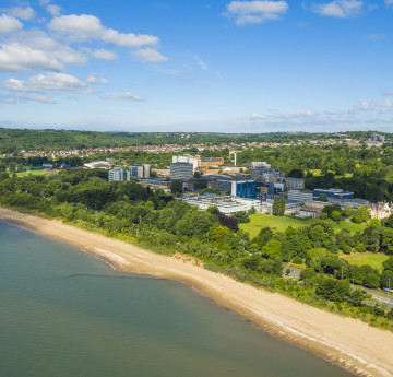 Swansea Bay and Swansea University aerial photo