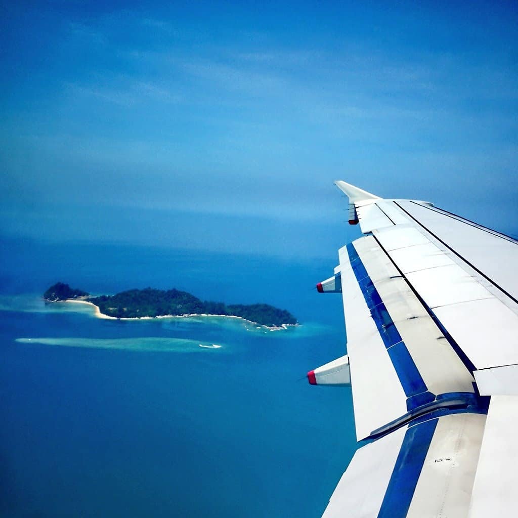 Plane Wing overlooking Borneo 