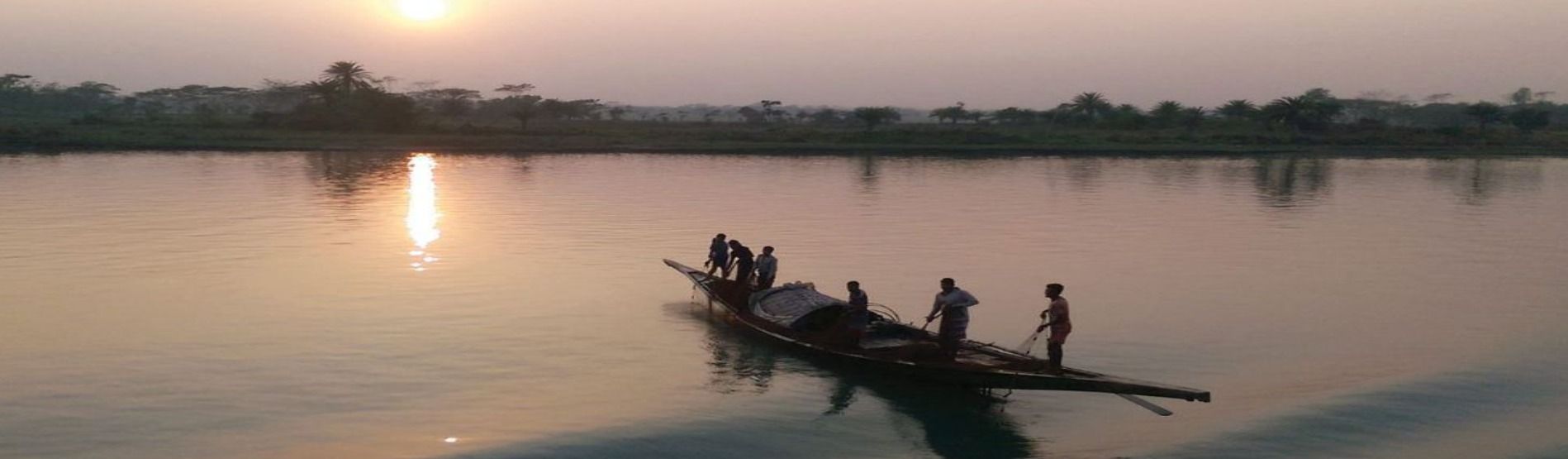 Boat at sunset, Bangladesh